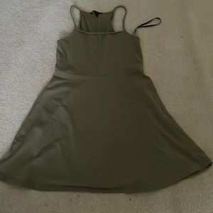 Army green skater dress